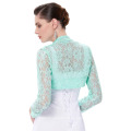 Stock Womens Ladies Long Sleeve Cropped Pale Turquoise Encaje Bolso Bolso BP000049-3
